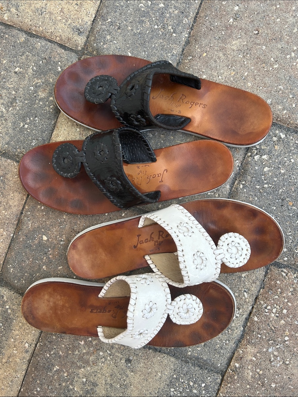 Jack Rogers Boating Jacks 2 Pairs Black and White $256 when New
